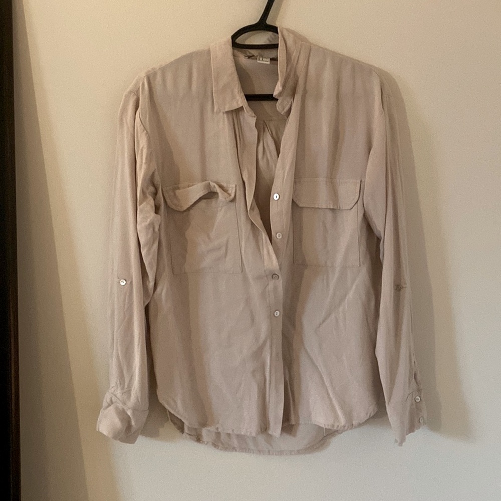 Button Down Cream Blouse Size Small (Forever21)